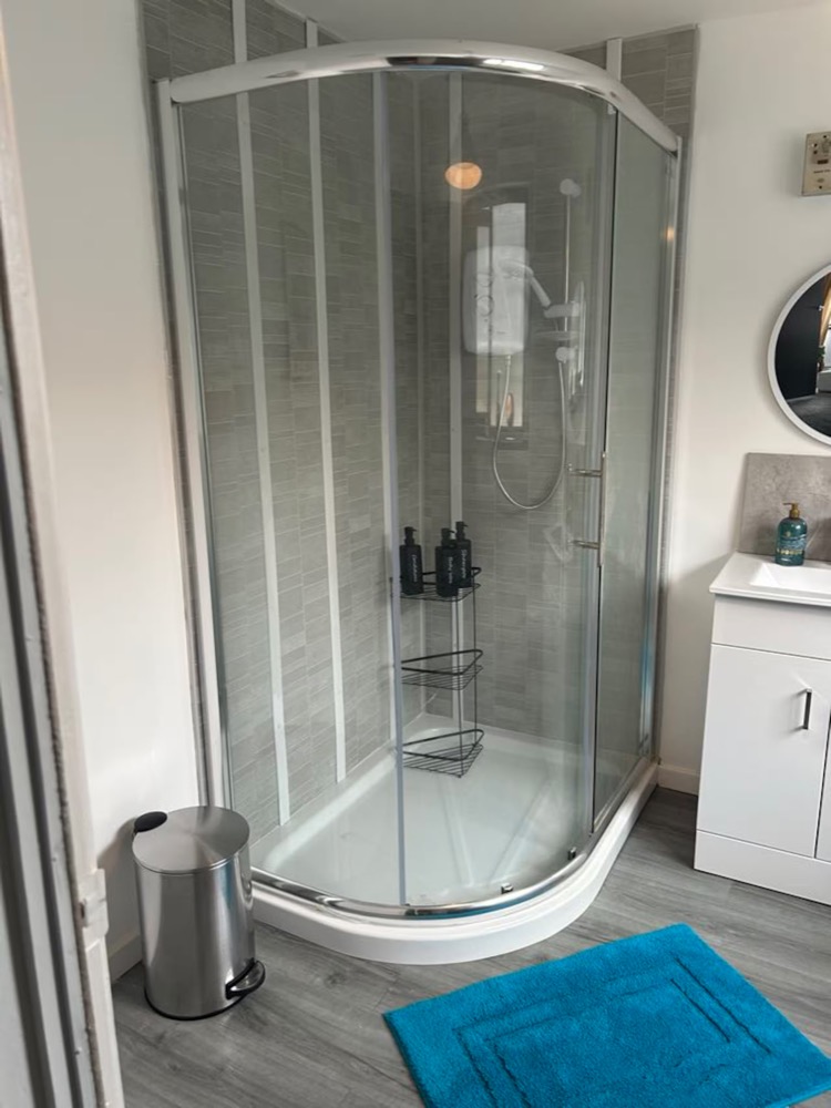 Modern bathroom with shower